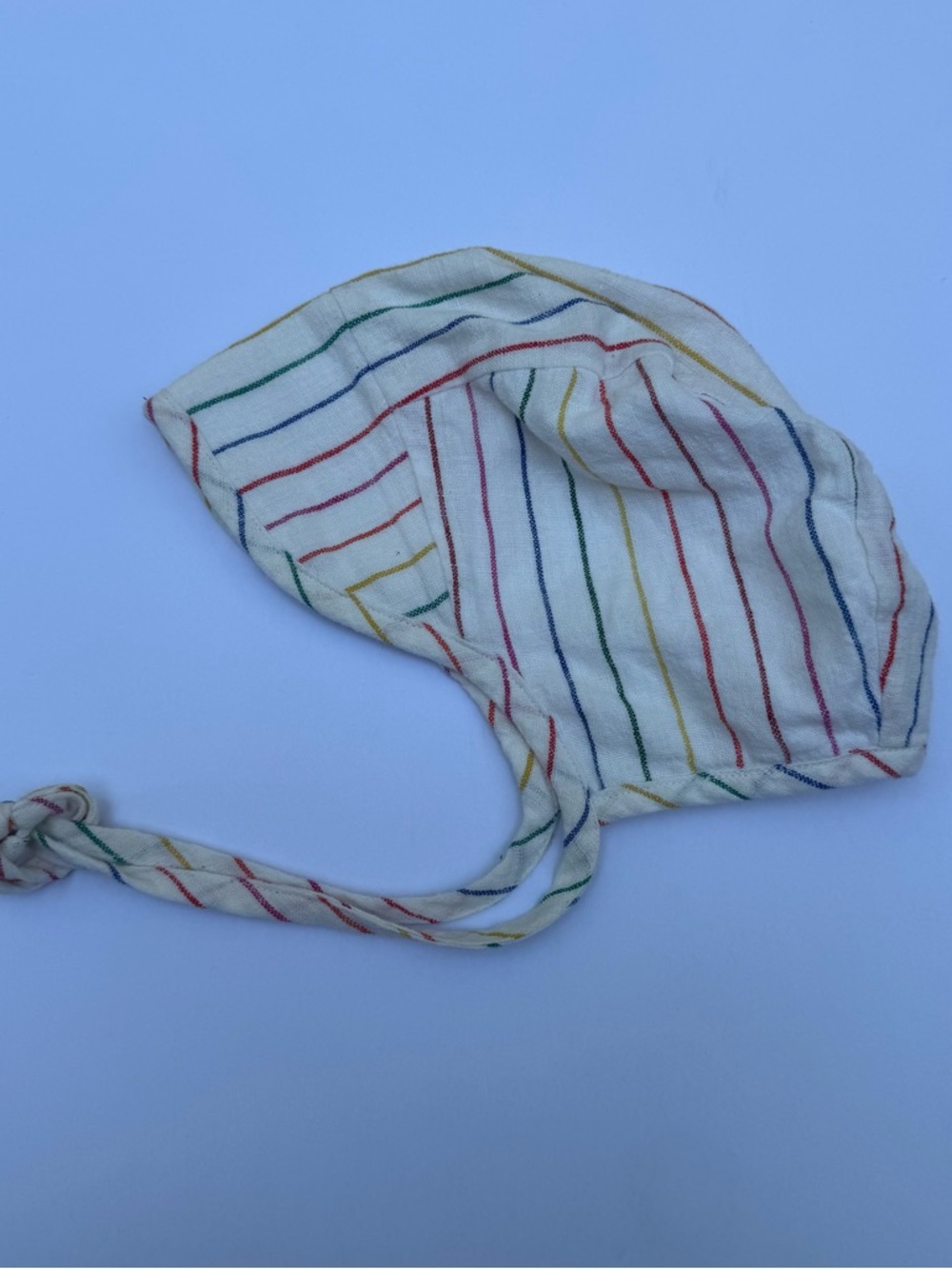 Briar Baby Rainbow Stripe Linen Bonnet